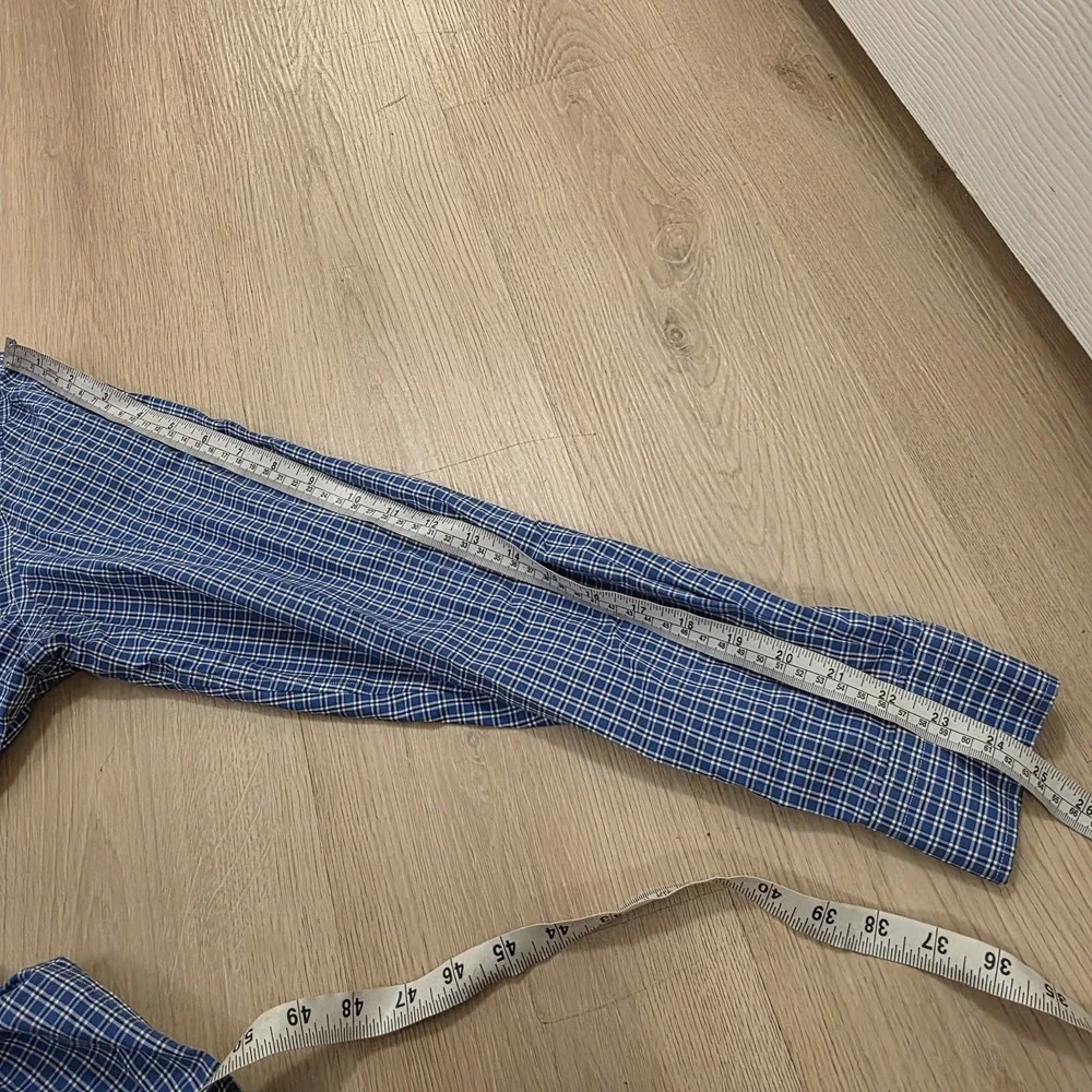 Banana Republic Blue White Gingham Cotton Stretch Grant Slim Fit Button Up Sz M